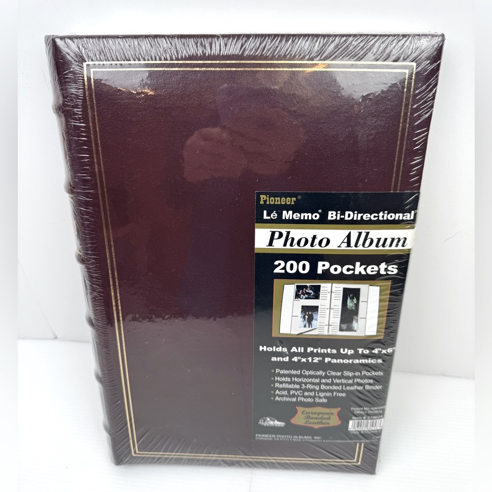Pioneer BTA204L2 Bonded Leather 200 Pocket Photo Album 4"x6" & 4"x12" Panoramics